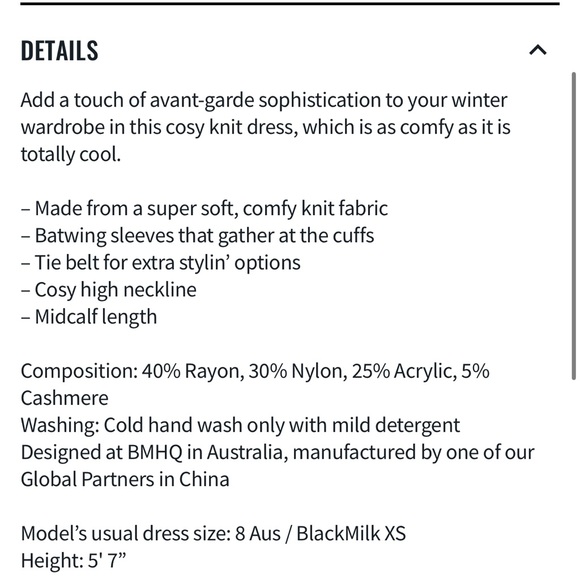 COPY - BlackMilk Mauve Knit Batwing Dress - Picture 10 of 10